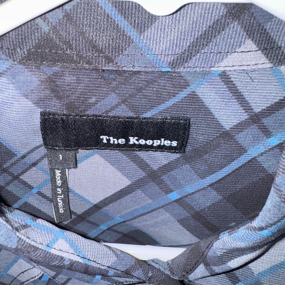 The Kooples Charcoal and Sky Checkered Shirt